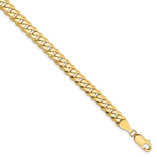 7" 14k Yellow Gold 5.75mm Flat Beveled Curb Chain Bracelet