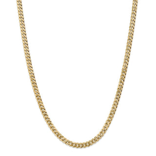 18" 14k Yellow Gold 5.75mm Flat Beveled Curb Chain Necklace
