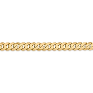 8" 14k Yellow Gold 6.25mm Flat Beveled Curb Chain Bracelet