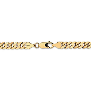 8" 14k Yellow Gold 6.25mm Flat Beveled Curb Chain Bracelet