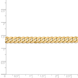 8" 14k Yellow Gold 6.25mm Flat Beveled Curb Chain Bracelet
