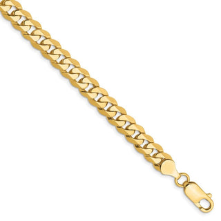 8.5" 14k Yellow Gold 7.25mm Flat Beveled Curb Chain Bracelet