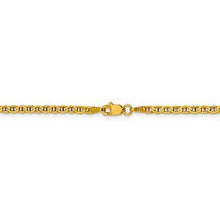 18" 14k Yellow Gold 2.4mm Concave Anchor Chain Necklace