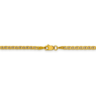 24" 14k Yellow Gold 2.4mm Concave Anchor Chain Necklace