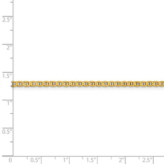 9" 14k Yellow Gold 2.4mm Concave Anchor Chain Anklet