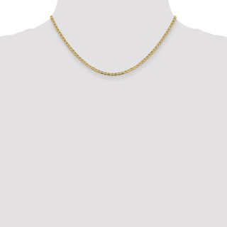 16" 14k Yellow Gold 2.4mm Concave Anchor Chain Necklace