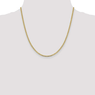 20" 14k Yellow Gold 2.4mm Concave Anchor Chain Necklace
