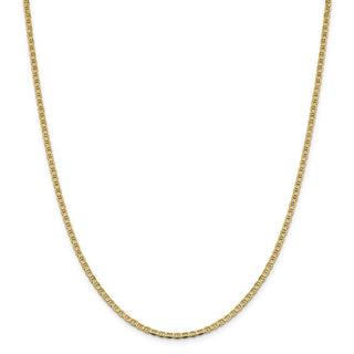 22" 14k Yellow Gold 2.4mm Concave Anchor Chain Necklace