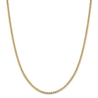 18" 14k Yellow Gold 2.4mm Concave Anchor Chain Necklace