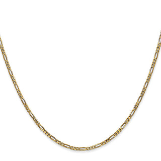 20" 14k Yellow Gold 1.8mm Flat Figaro Chain Necklace