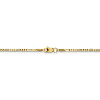24" 14k Yellow Gold 1.8mm Flat Figaro Chain Necklace