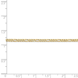 8" 14k Yellow Gold 2.25mm Flat Figaro Chain Bracelet