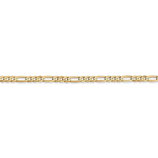 24" 14k Yellow Gold 2.75mm Flat Figaro Chain Necklace