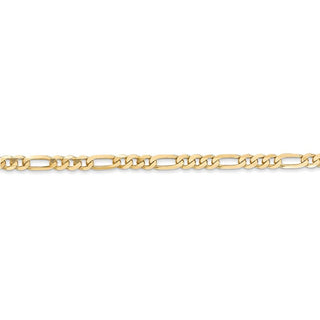 24" 14k Yellow Gold 3mm Flat Figaro Chain Necklace