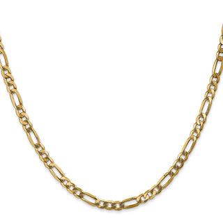 18" 14k Yellow Gold 4mm Flat Figaro Chain Necklace