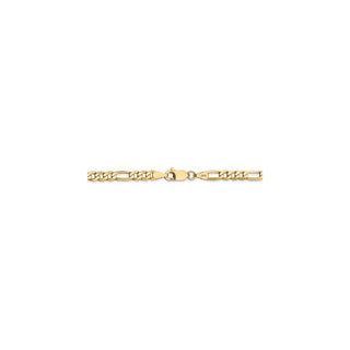 28" 14k Yellow Gold 4mm Flat Figaro Chain Necklace