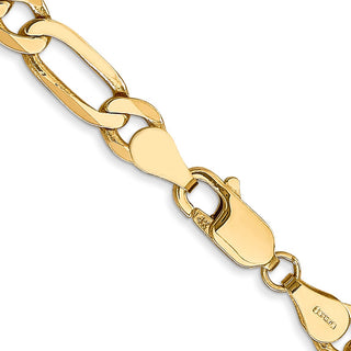 22" 14k Yellow Gold 5.25mm Flat Figaro Chain Necklace
