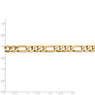 8" 14k Yellow Gold 7.5mm Flat Figaro Chain Bracelet