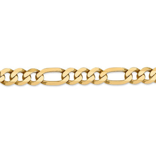 9" 14k Yellow Gold 8.75mm Flat Figaro Chain Bracelet