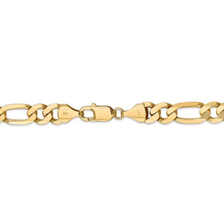 9" 14k Yellow Gold 8.75mm Flat Figaro Chain Bracelet