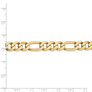 9" 14k Yellow Gold 8.75mm Flat Figaro Chain Bracelet