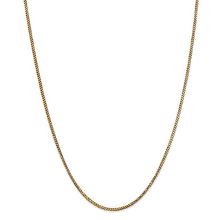 24" 14k Yellow Gold 1.5mm Franco Chain Necklace
