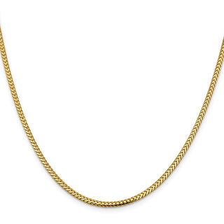 16" 14k Yellow Gold 2.3mm Franco Chain Necklace