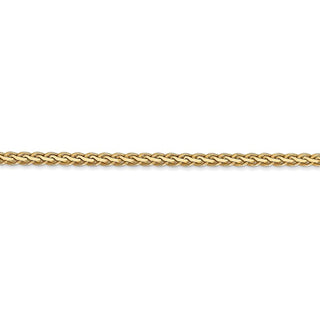 7" 14k Yellow Gold 2.5mm Flat Wheat Chain Bracelet