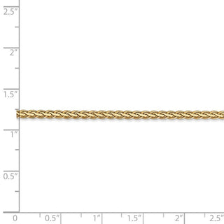 24" 14k Yellow Gold 2.5mm Flat Wheat Chain Necklace