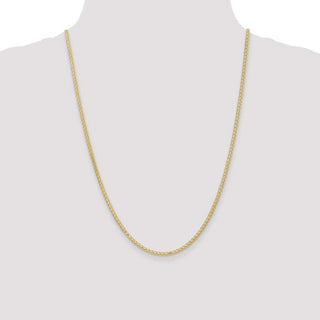 24" 14k Yellow Gold 2.5mm Flat Wheat Chain Necklace