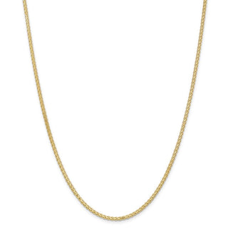 24" 14k Yellow Gold 2.5mm Flat Wheat Chain Necklace