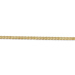 7" 14k Yellow Gold 3mm Flat Wheat Chain Bracelet