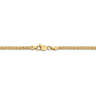 24" 14k Yellow Gold 3mm Flat Wheat Chain Necklace