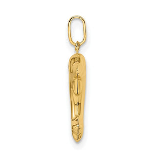 14K Yellow Gold Madi K Polished 3-D Dolphin Pendant