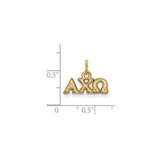 Sterling Silver Gold-plated LogoArt Alpha Chi Omega Sorority Greek Letters Extra Small Pendant