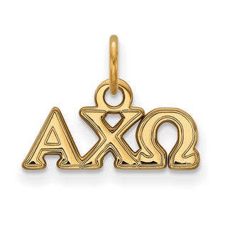 Sterling Silver Gold-plated LogoArt Alpha Chi Omega Sorority Greek Letters Extra Small Pendant