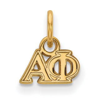 Sterling Silver Gold-plated LogoArt Alpha Phi Sorority Greek Letters Extra Small Pendant