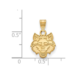 10k Gold LogoArt Arkansas State University Wolf Small Pendant