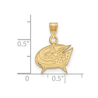 10k Gold NHL LogoArt Columbus Blue Jackets Small Pendant