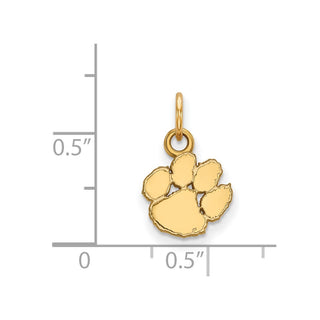 10k Gold LogoArt Clemson University Tiger Paw Extra Small Pendant