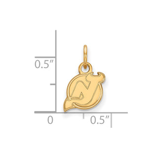 10k Gold NHL LogoArt New Jersey Devils Extra Small Pendant