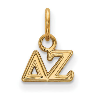 Sterling Silver Gold-plated LogoArt Delta Zeta Sorority Greek Letters Extra Small Pendant