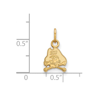 10k Gold LogoArt East Carolina University Pirate Extra Small Pendant