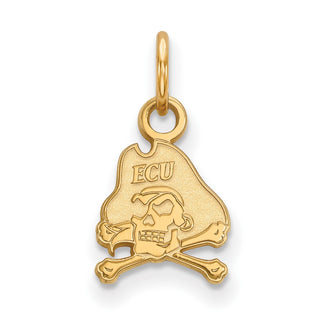 Sterling Silver Gold-plated LogoArt East Carolina University Pirate Extra Small Pendant