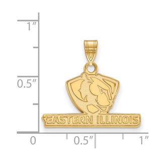 Sterling Silver Gold-plated LogoArt Eastern Illinois University Small Pendant