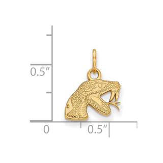 10k Gold LogoArt Florida A and M University Rattler Extra Small Pendant