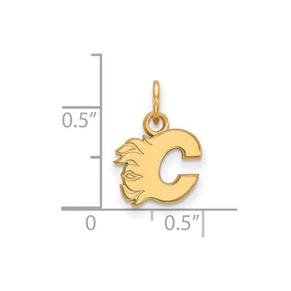 14k Gold NHL LogoArt Calgary Flames Letter C Extra Small Pendant