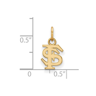 10k Gold LogoArt Florida State University F-S Extra Small Pendant