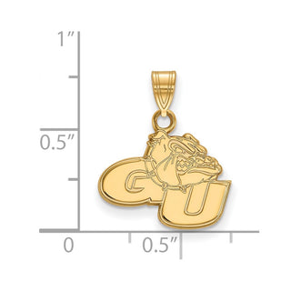 10k Gold LogoArt Gonzaga University G-U Bulldog Small Pendant