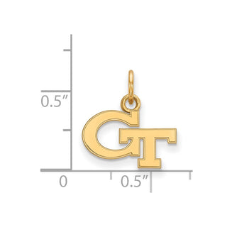 10k Gold LogoArt Georgia Institute of Technology G-T Extra Small Pendant